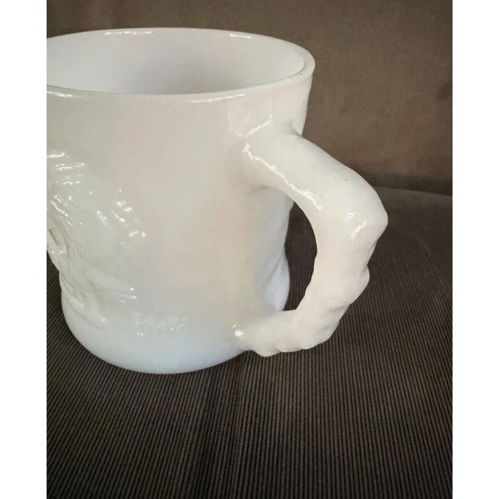 Vintage DC Comics BC GROG Anchor Hocking Milk Glass Mug Cup Johnny Hart